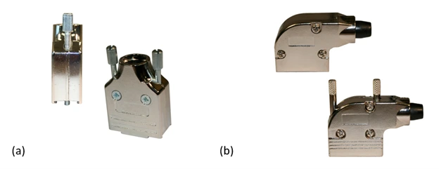 Figure 4: D-sub backshell examples (a) 952 series ARMOR (b) 981 series (Source: NorComp)