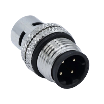 M12 connector with stainless steel housing